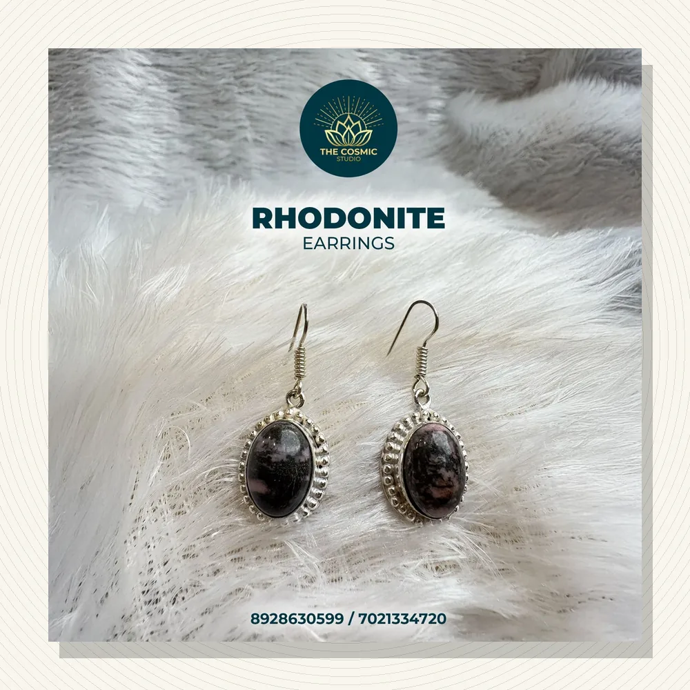 Rhodonite Hanging Earrings